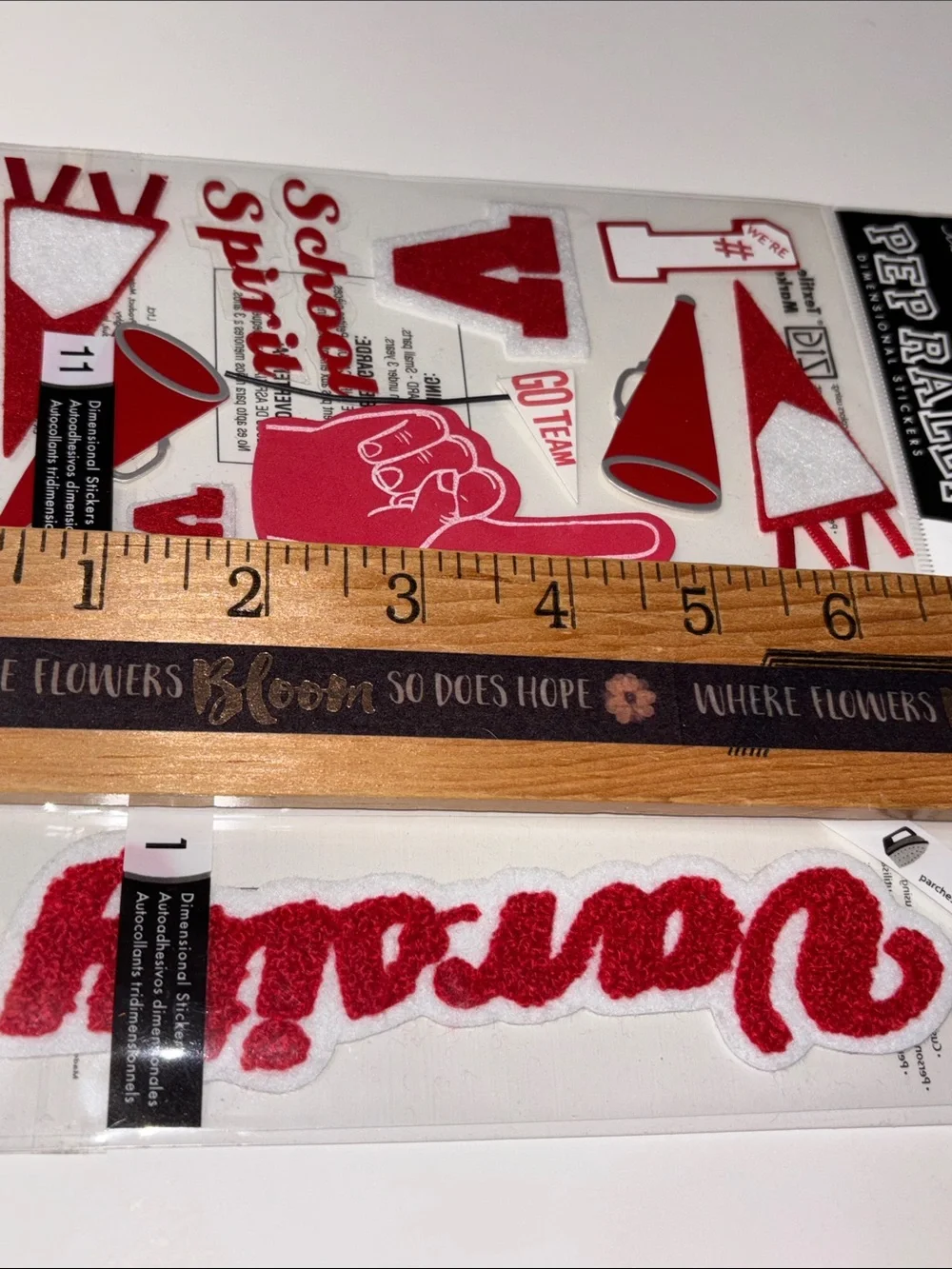 Jolee's Boutique RED SCHOOL SPIRIT Scrapbook Dimensional Stickers Varsity